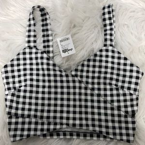 Checkered Black and White Crop Top